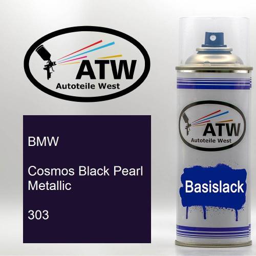 BMW, Cosmos Black Pearl Metallic, 303: 400ml Sprühdose, von ATW Autoteile West.